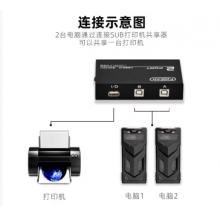 丰杰英创（FJGEAR）usb切换共享器二进一出打印机共享器2口转换器分线器 2口